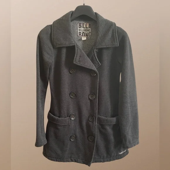 Billabong | Grey Button-Down Trench Coat - Picture 3 of 11